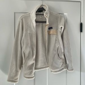White Patagonia size small women’s fleece full zip jacket